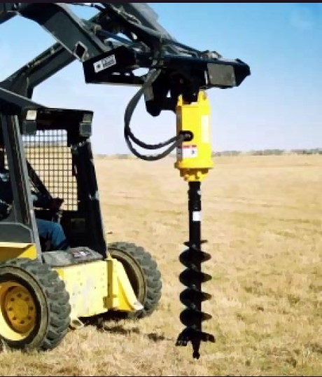 Auger for Skid-Steer Loader ideal for all drilling needs from dirt to concrete or solid rock.
