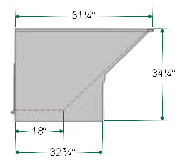 side viewing drawing with dimensions