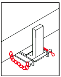 Drawing of slip-on-the-forks hook up